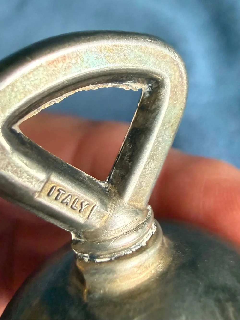 Brass Christmas Bell Decorative Accent - Silver plate